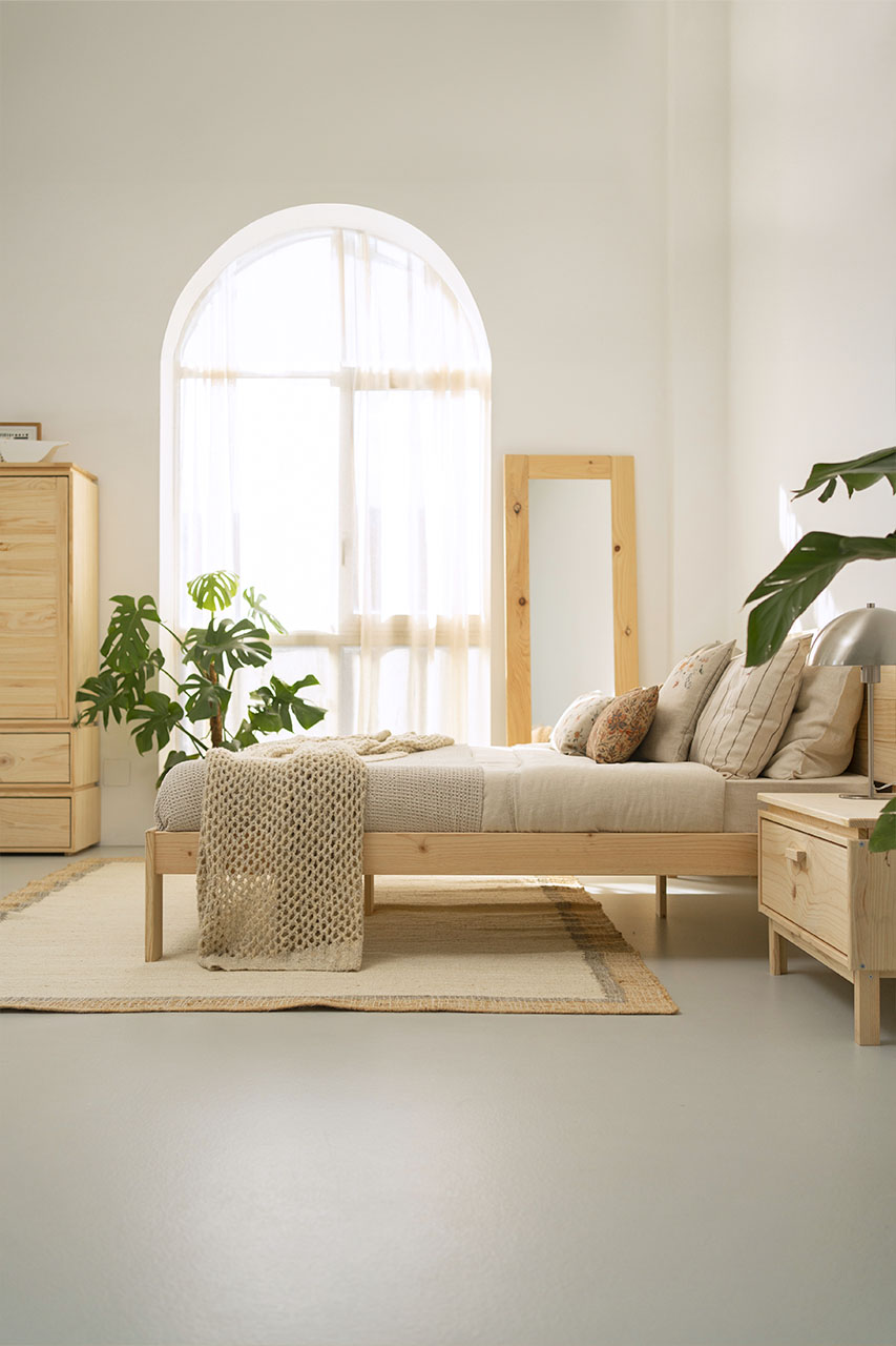 Imagen de ambiente 4 para:Cama doble de madera con cabecero 